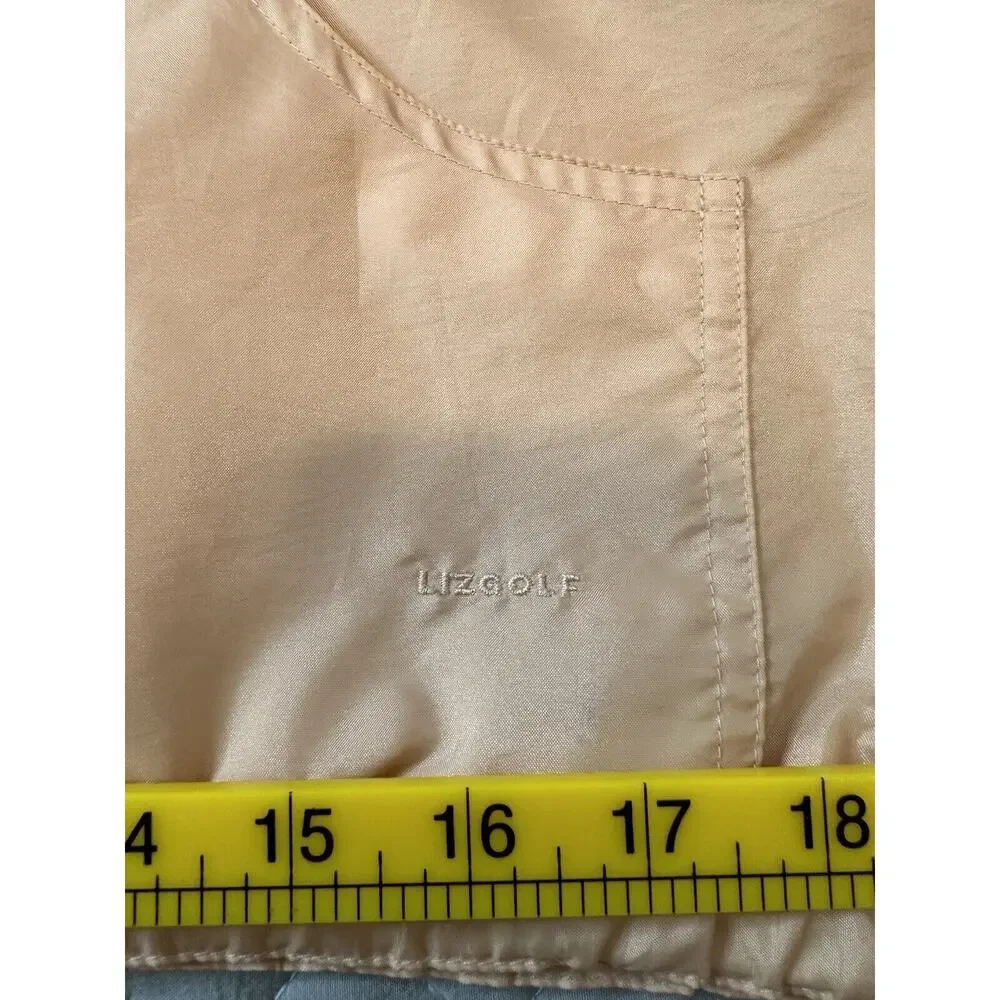 New LIZ GOLF Womens Size S Peach Cinch Waist Hooded Windbreaker Jacket - Picture 7 of 12